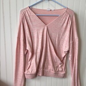 GAP Light Pink V-Neck Blouse medium tall